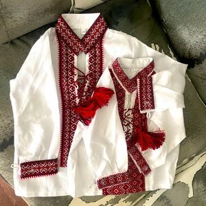 Set of 2 toddler Ukrainian Vyshyvankas 6m / 24m
